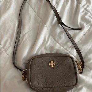 Tory Burch Brown Pebbled Leather Crossbody Bag